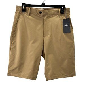 7 For All Mankind Ace Chino Tech Shorts size 29 Men Khaki Tan Quick Dry NWT